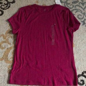 Tommy Hilfiger short sleeve magenta shirt